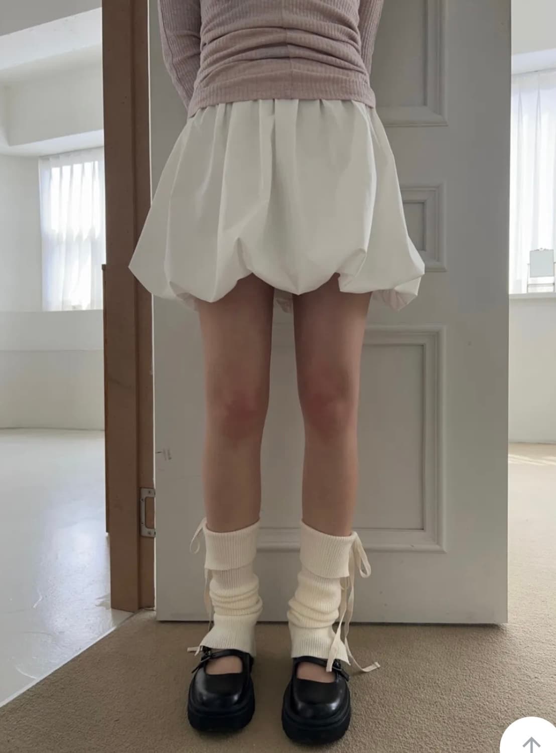 (새상품) 옵텐소 지그재그 에이블리 펌킨 벌룬 스커트 화이트 상품이미지2