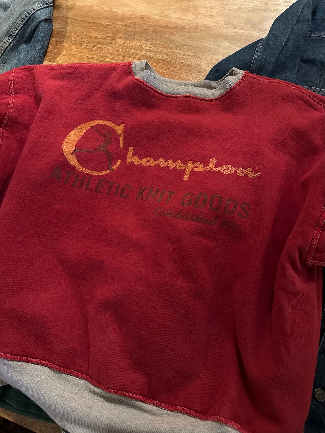 90s USA 빈티지 챔피온 더블페이스 스웻 셔츠 상품이미지10