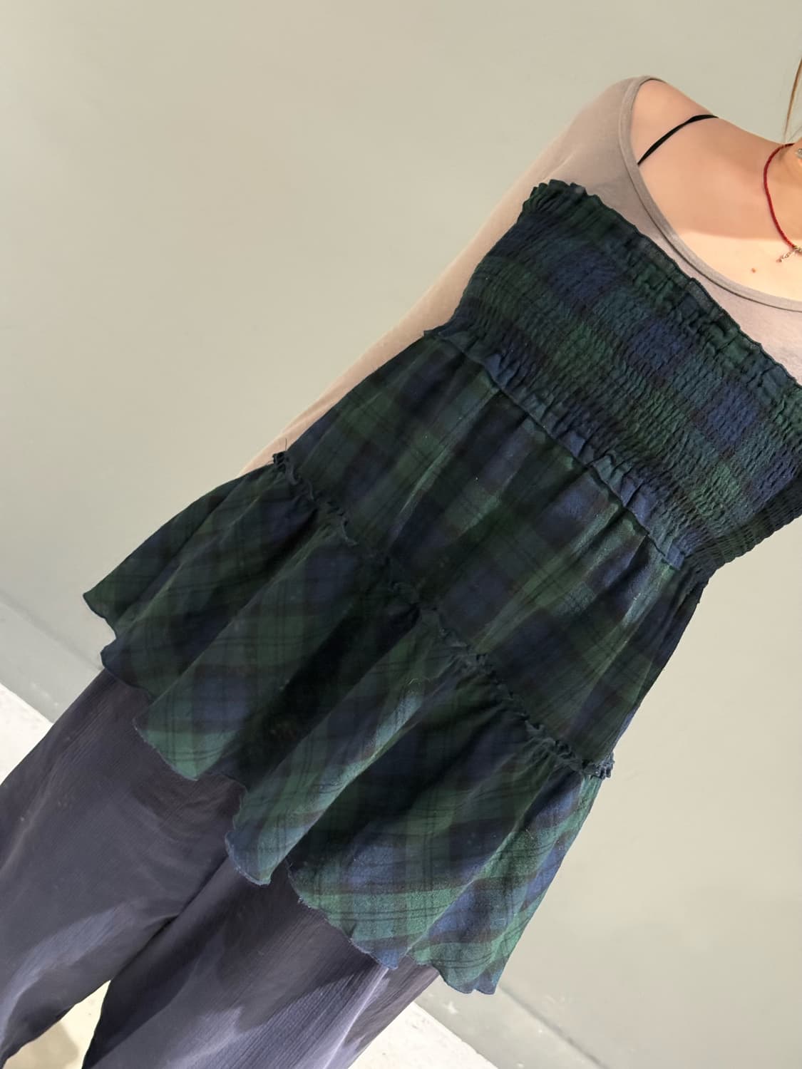 check pattern frill can-can skirt 상품이미지5