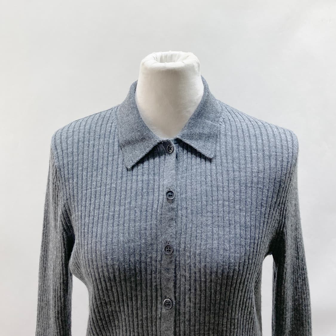 유니클로 여 순모카라니트 그레이 M 상품이미지2