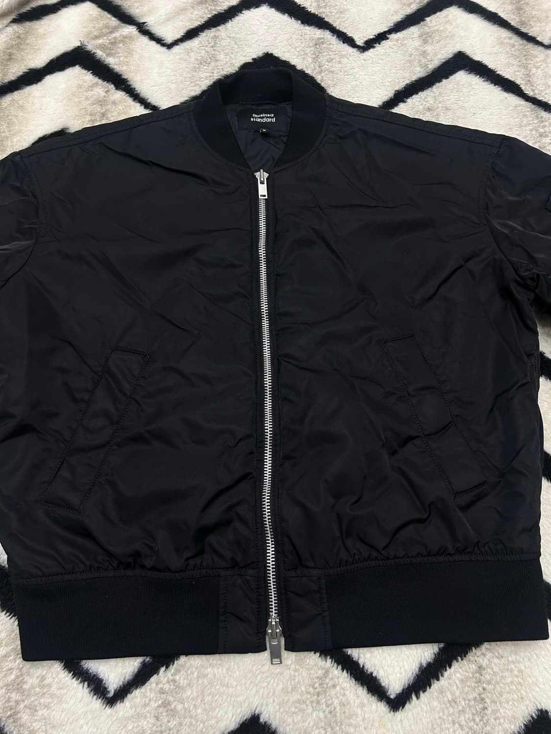 [M]무신사스탠다드 오버핏 봄버 항공점퍼/블랙 상품이미지4