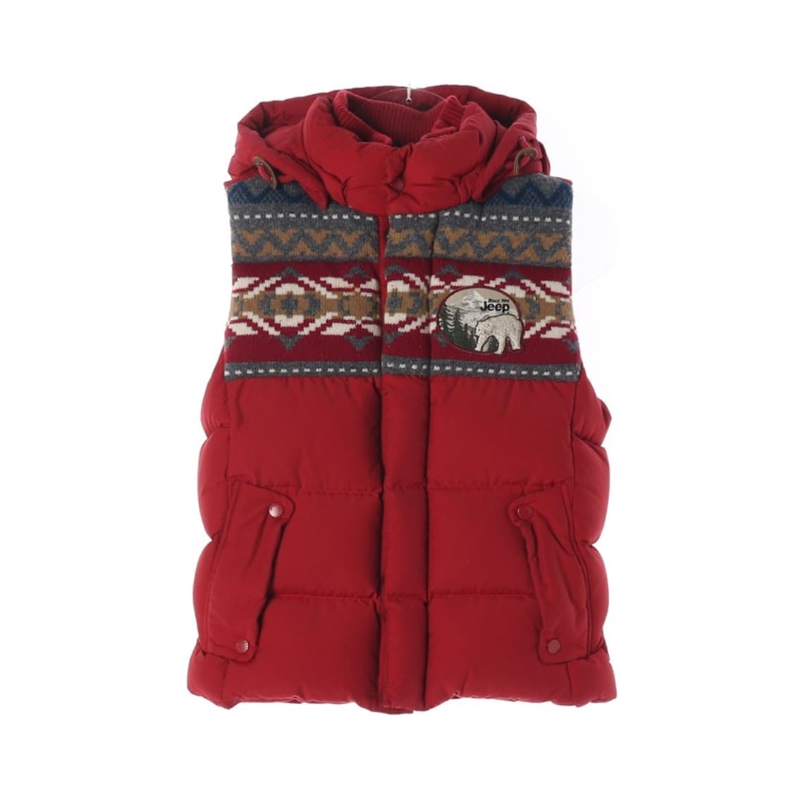 Jeep 노르딕 패턴 베어 패치 덕다운 베스트 S 상품이미지1
