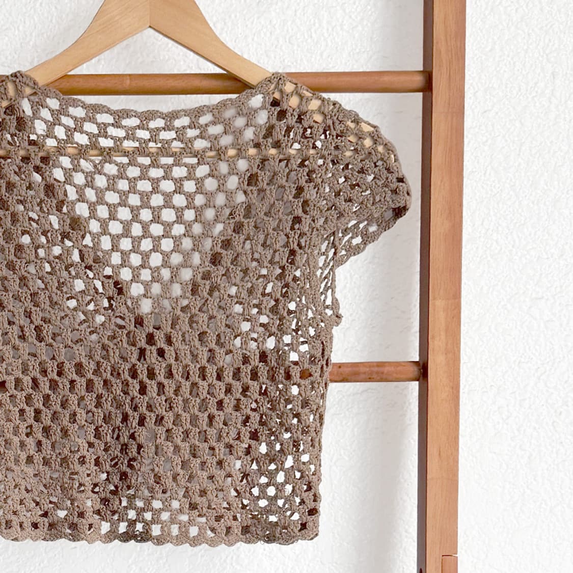 브라운 크로셰 니트 베스트 상품이미지10
