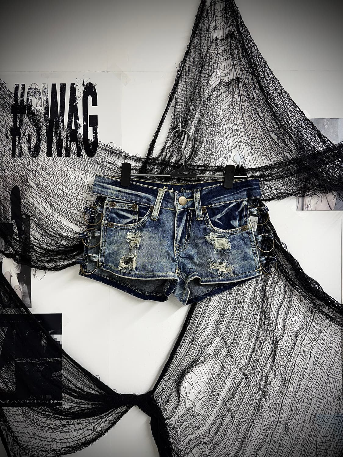 00s side ring detailed denim shorts 상품이미지1