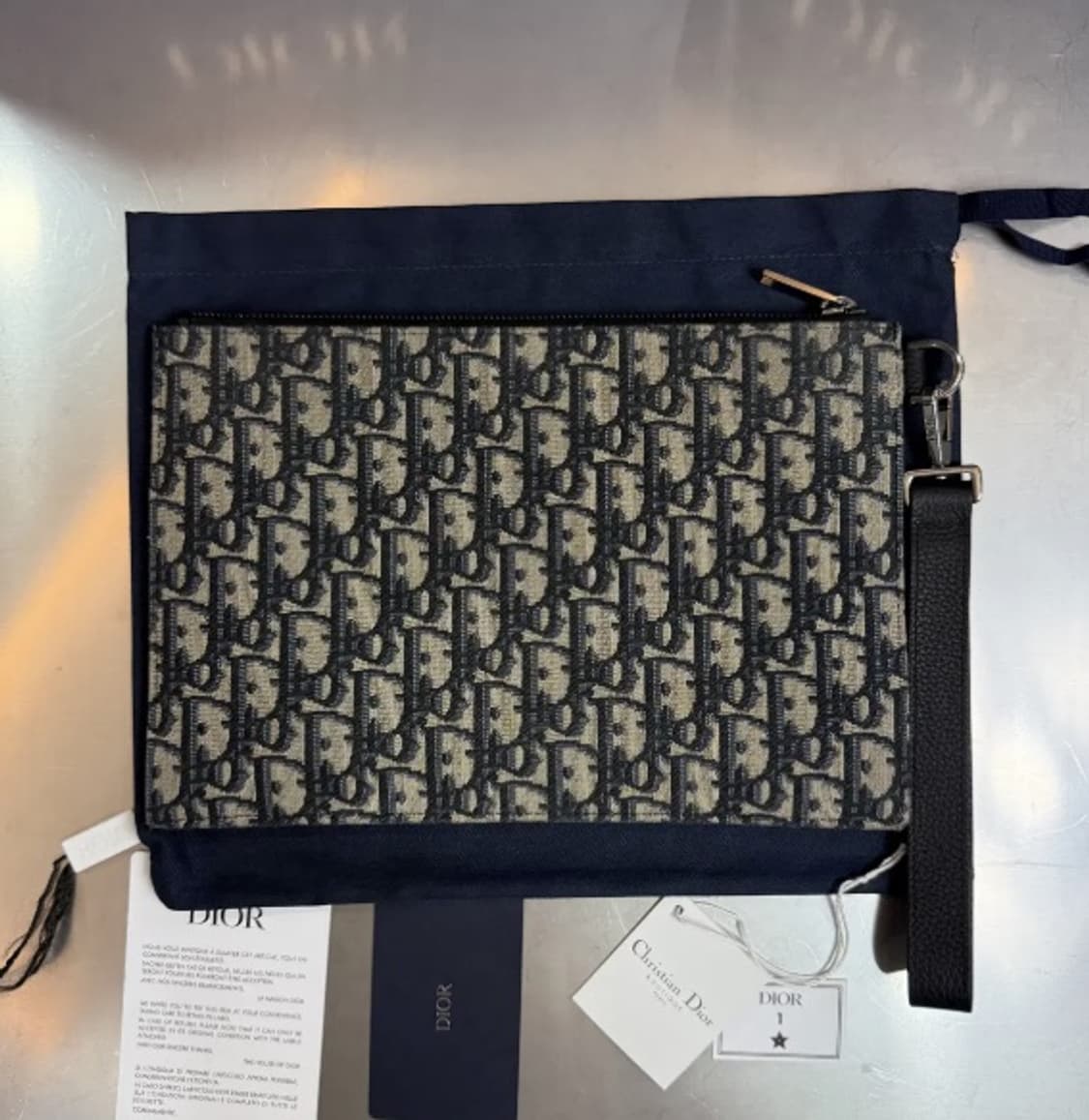 [정품] 디올 오블리크 자카드 베이지 클러치 풀구성품 상품이미지3