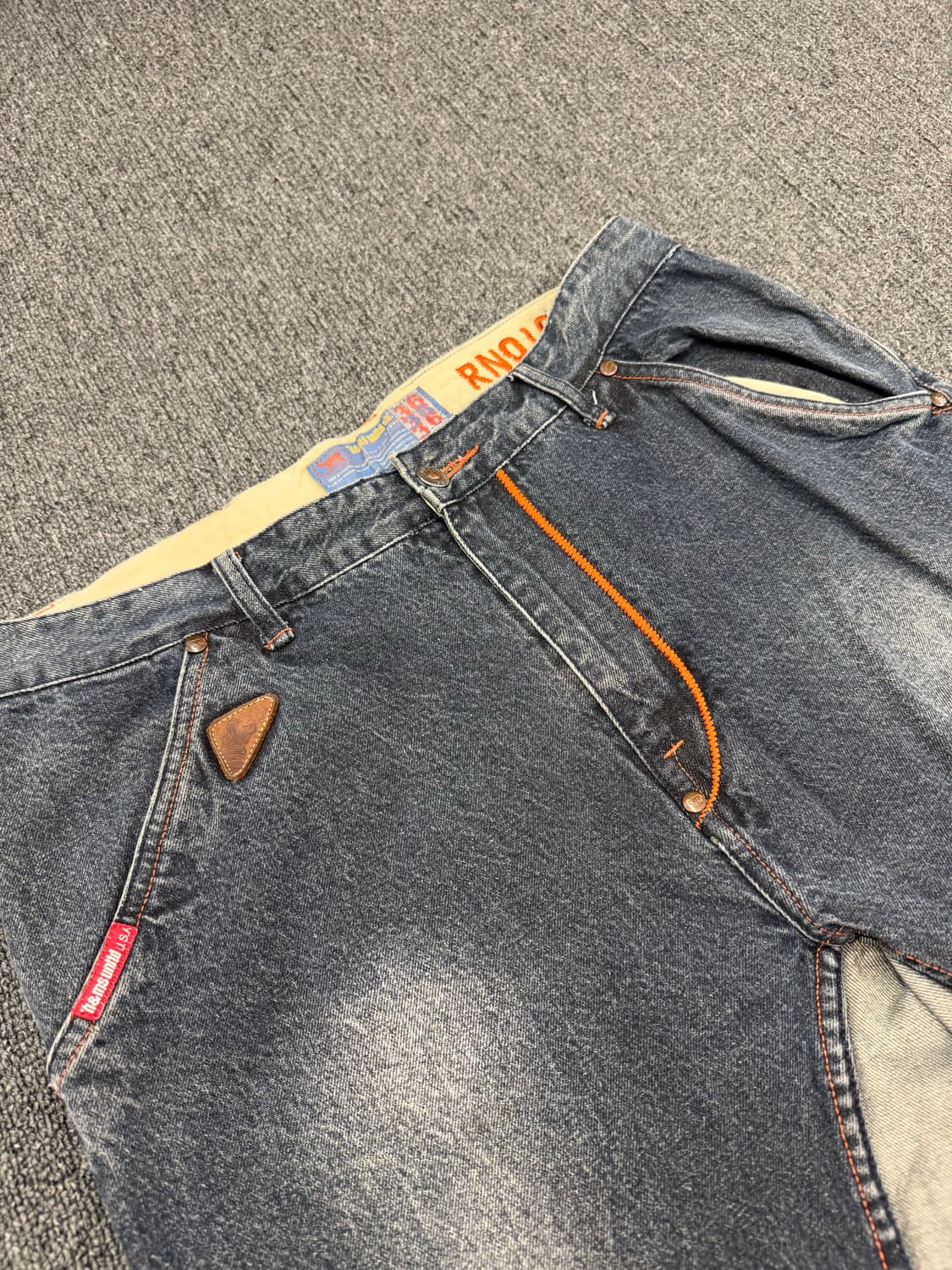 36) H&MS UNLTD US 빈티지 올드스쿨 데님 워크팬츠 힙합팬츠 상품이미지3