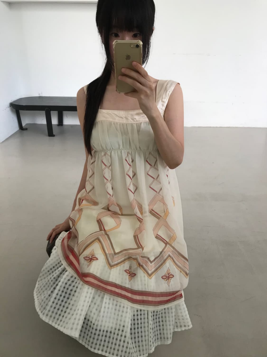 vintage ivory pattern sleeveless 상품이미지3