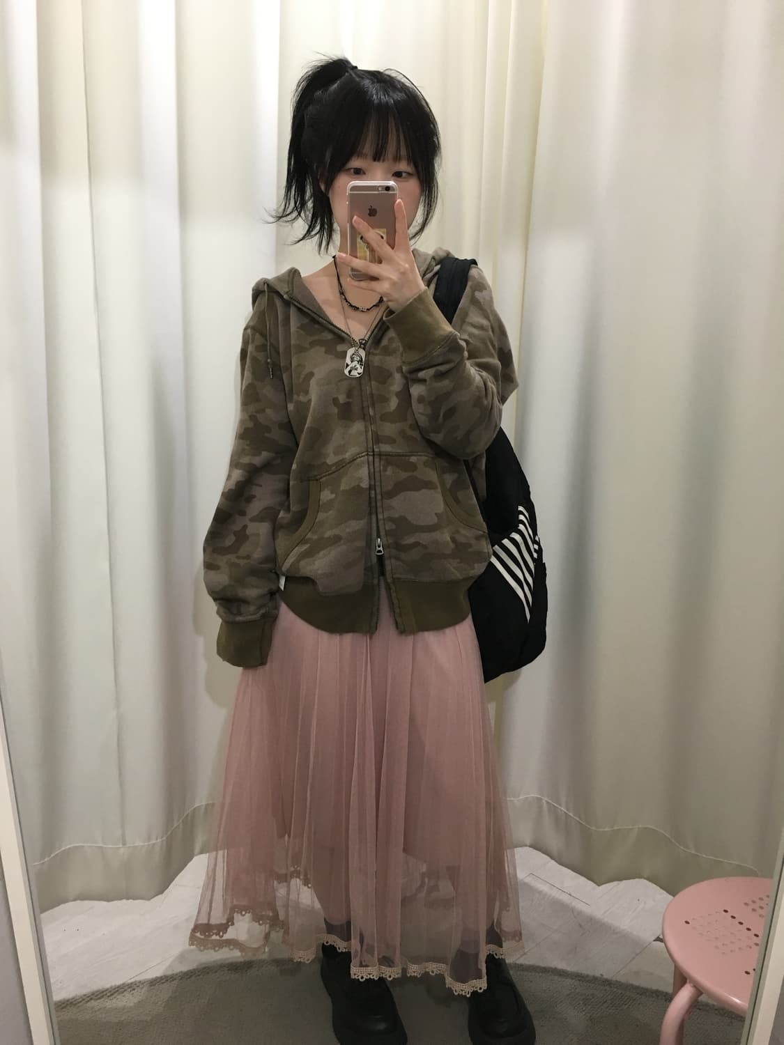 pink lace sheer tulle skirt 상품이미지3
