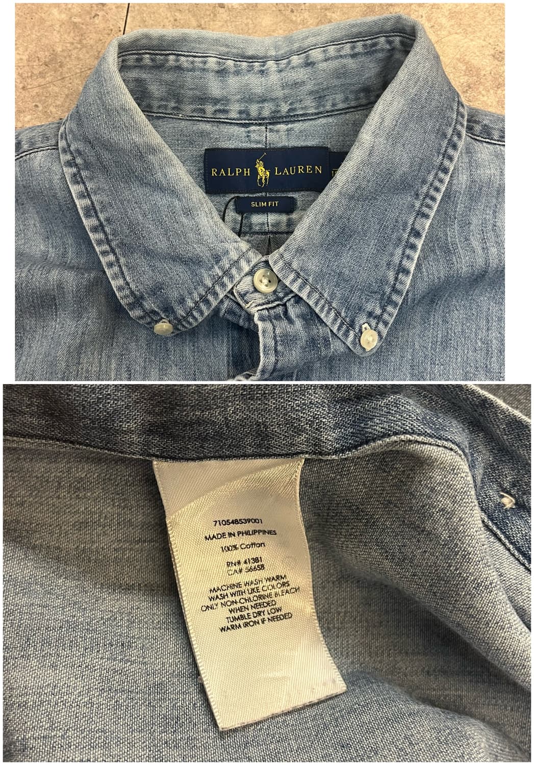 폴로 랄프로렌 데님 슬림핏 셔츠 XL #csz2578 상품이미지3