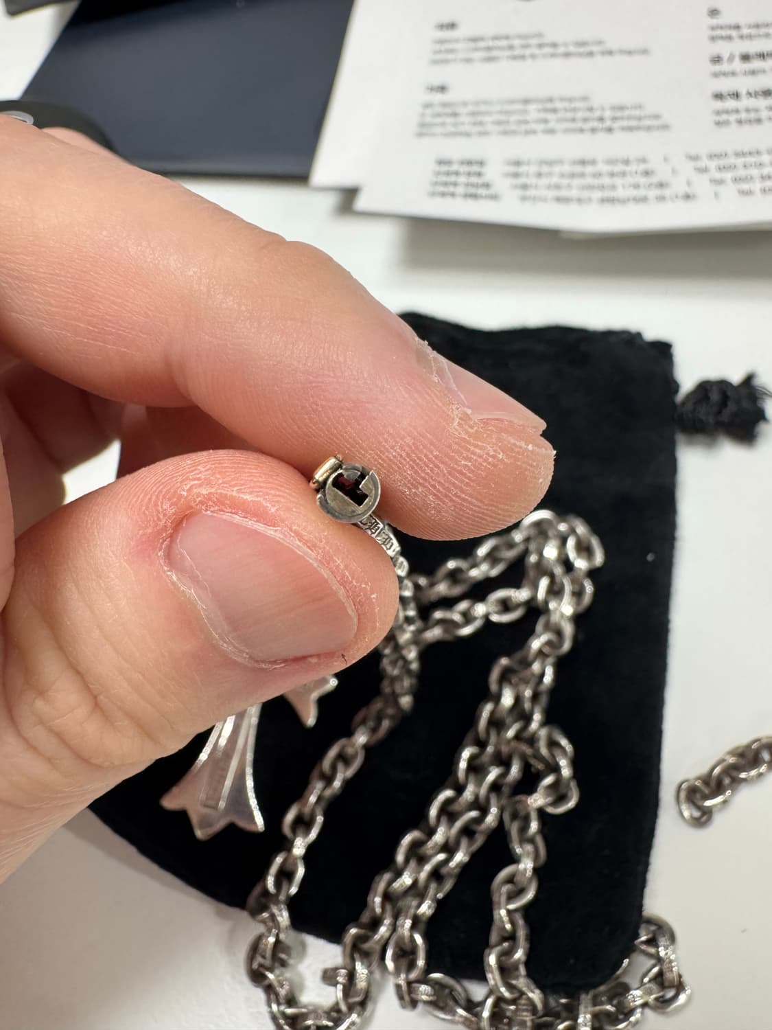 크롬하츠 스몰크로스 페이퍼체인 일체형 30인치 판매 상품이미지6