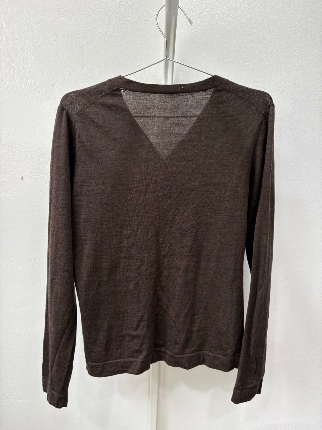 브이넥 브라운 가디건 상품이미지4