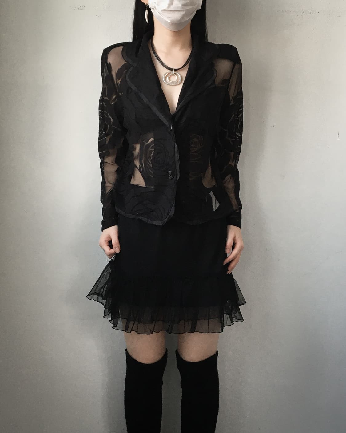 Flower pattern see through jacket 상품이미지4