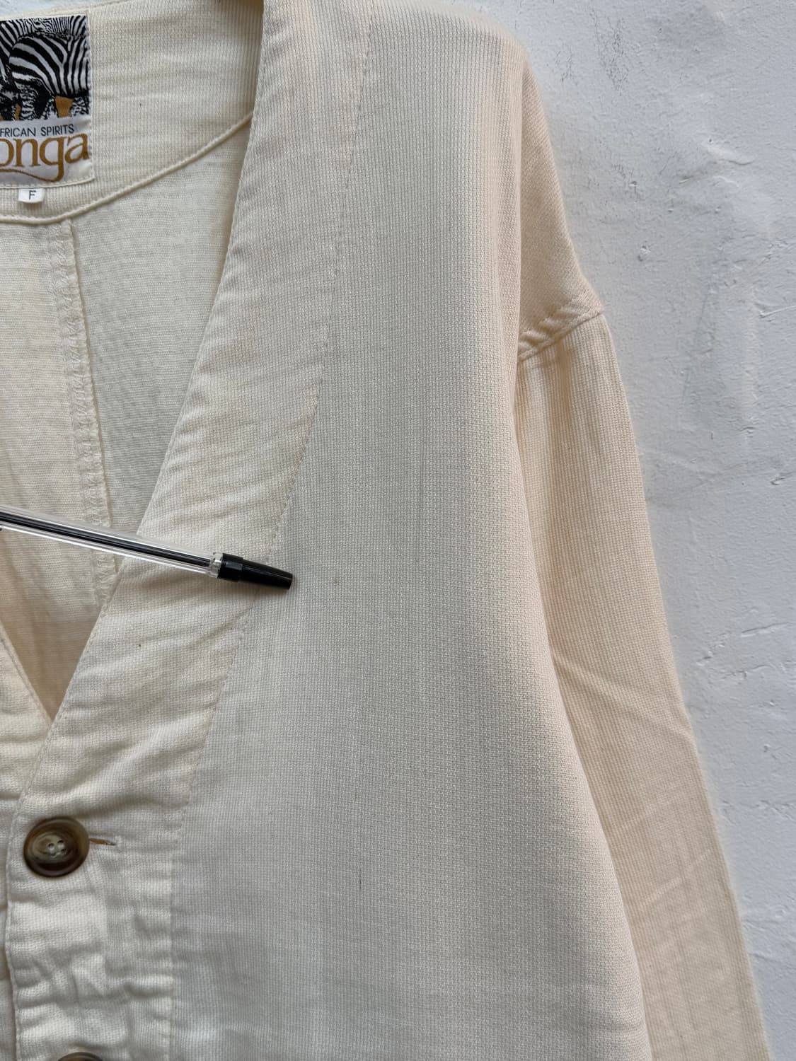 Konga 90s 아이보리 코튼 노칼라 자켓 F 상품이미지4