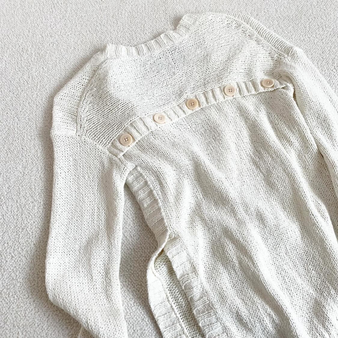 y2k 쥬시꾸뛰르 크림아이보리 트임 가디건 상품이미지3