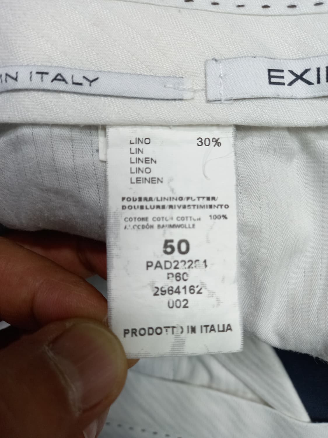 34 EXIBIT Italy 린넨30% 봄여름 치노 네이비  상품이미지7