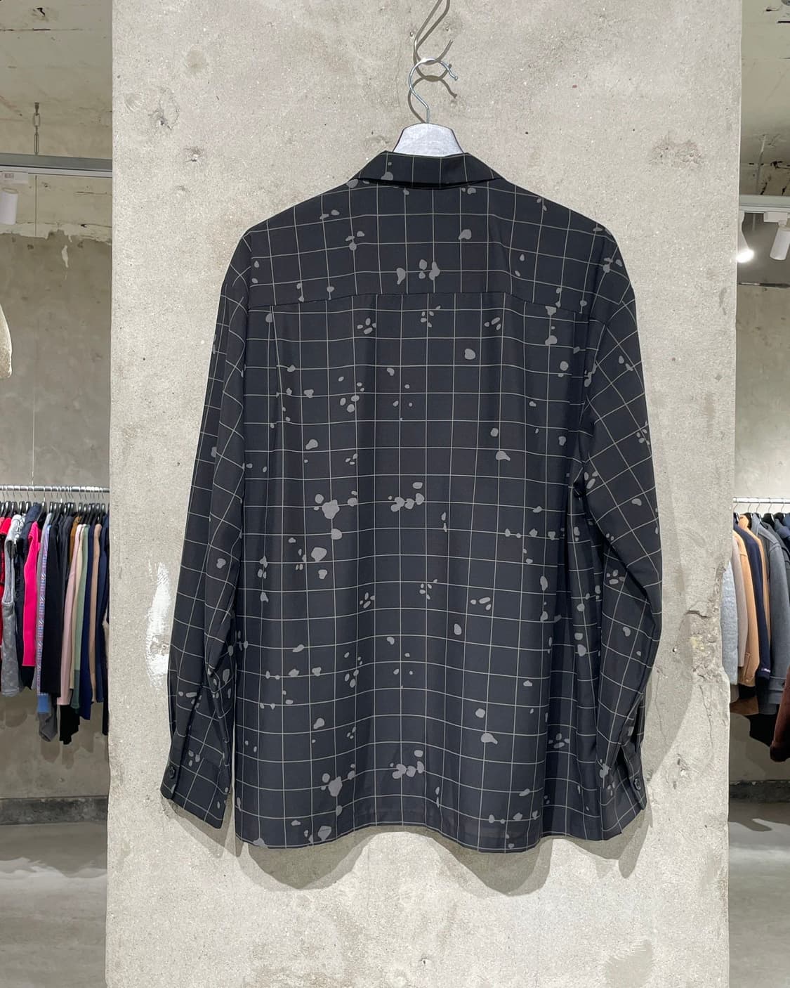 gu x 언더커버 블랙 블라치 폴리에스터 체크 셔츠 상품이미지6
