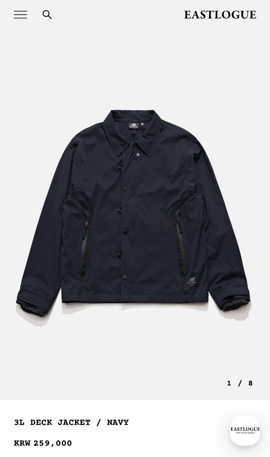 뉴발란스x이스트로그 3L 덱자켓 셋업 네이비 상품이미지1