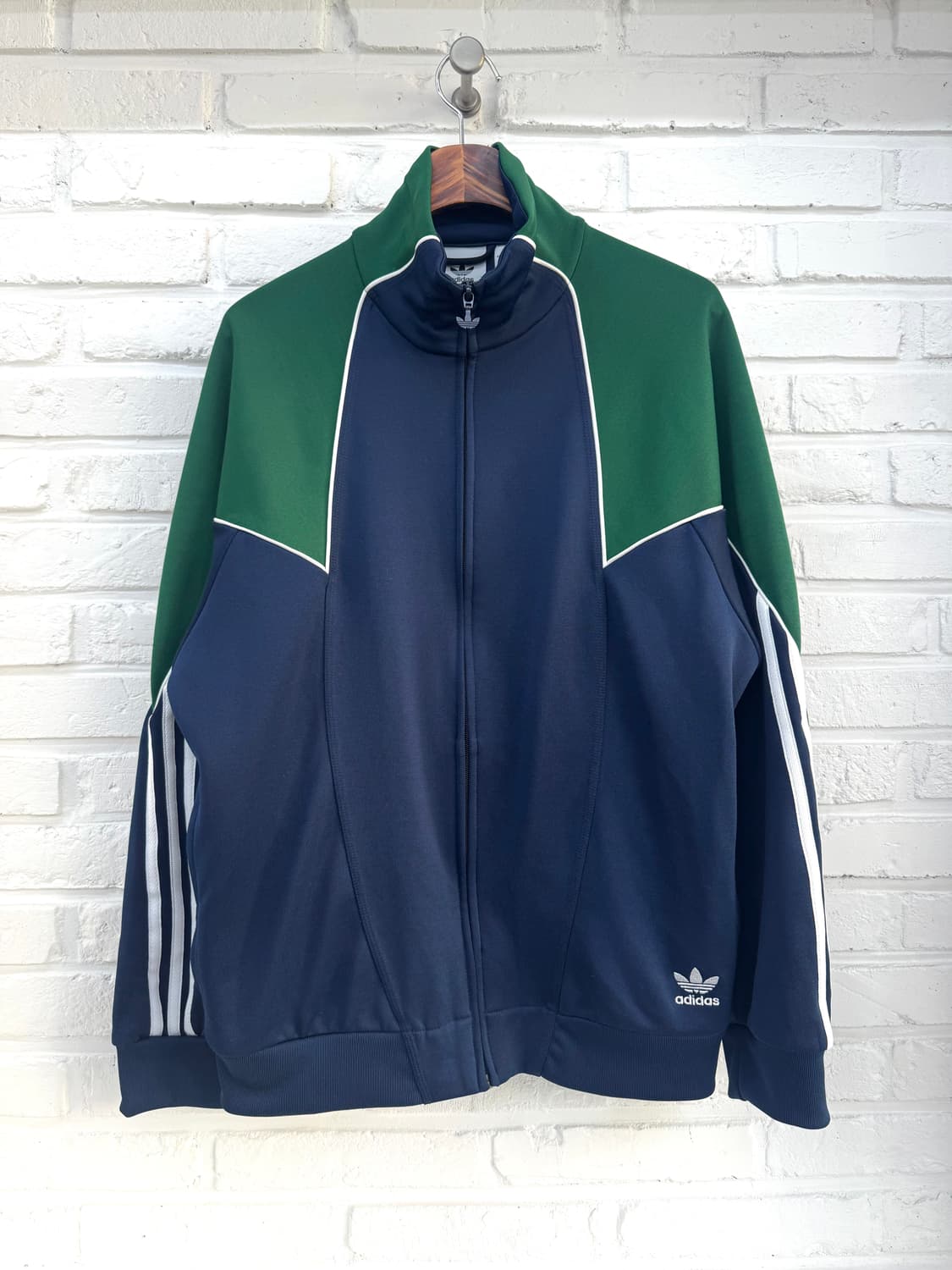 아디다스 그린블루 배색 빅로고 트랙탑 져지 상품이미지3