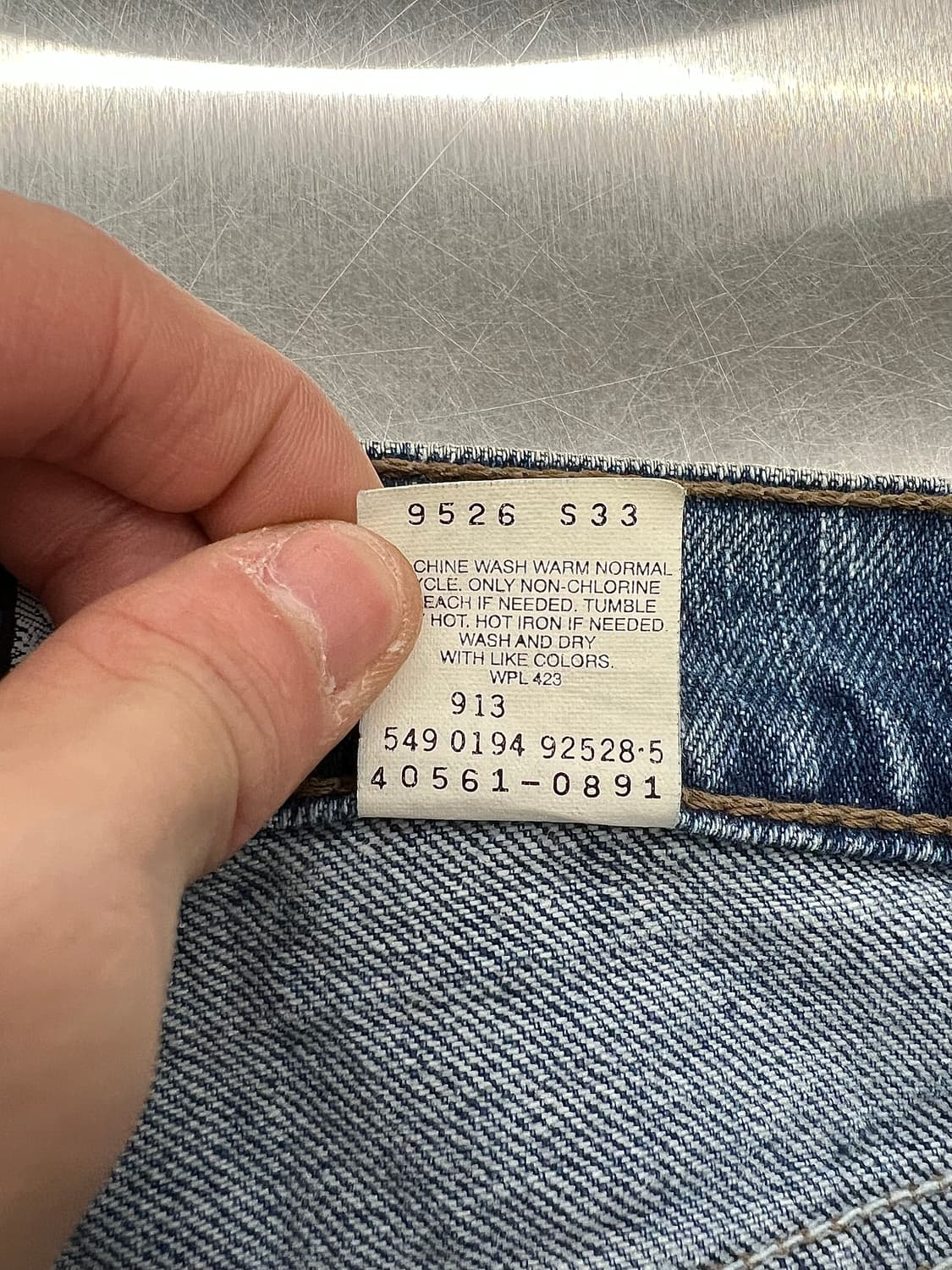 90s 리바이스 실버탭 배기핏 연청 데님 팬츠 상품이미지9