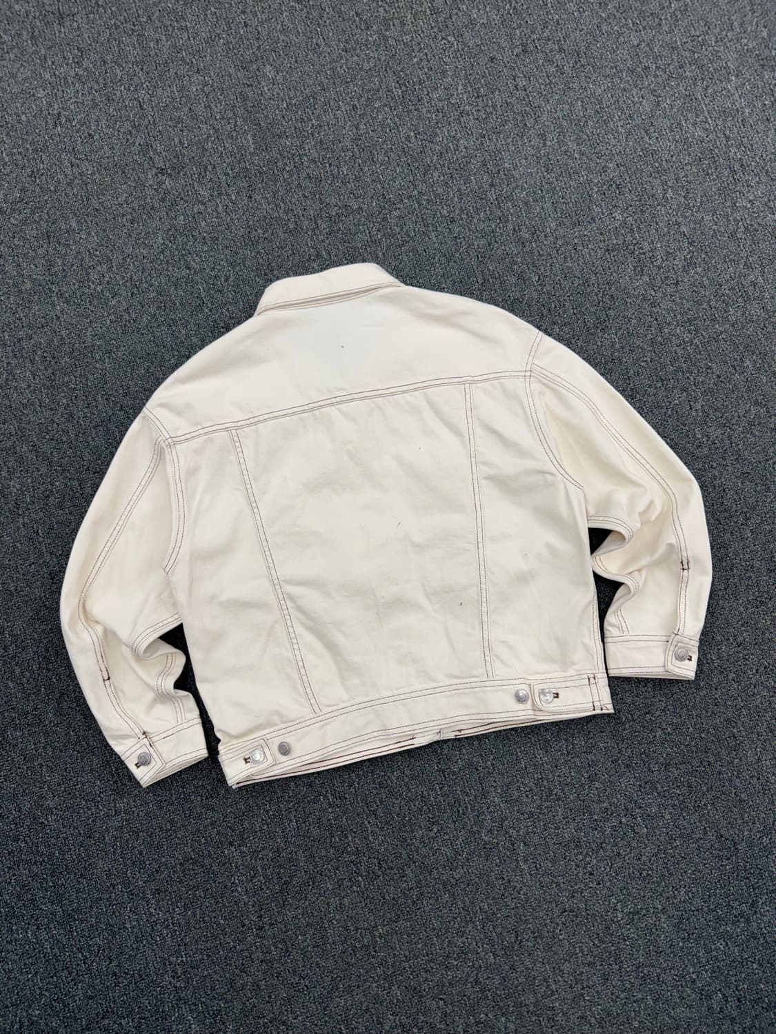 OS)Japanese vintage 아이보리 스티치 데님자켓 상품이미지4