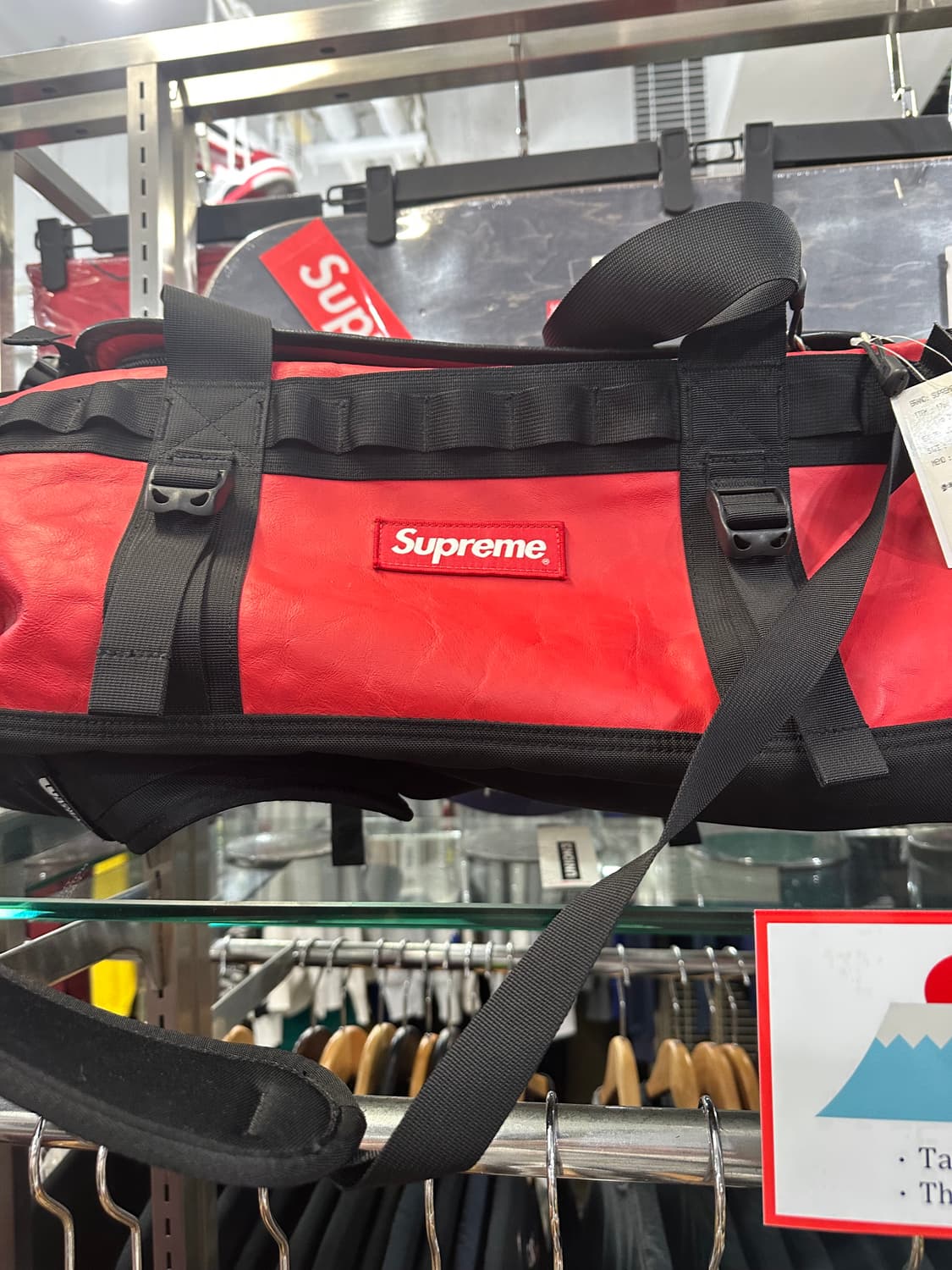 슈프림x노스페이스 레더 더블백 17fw  상품이미지2