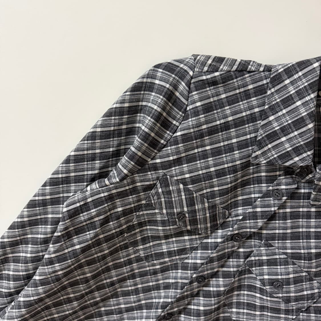 새상품 여자 체크 긱시크 남방 상품이미지4