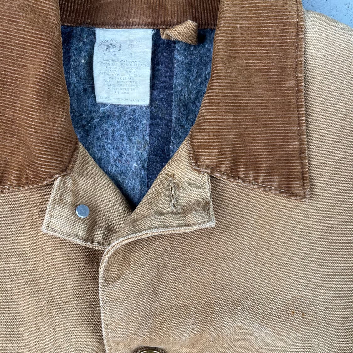 빈티지 칼하트 100주년 블랭킷 라인드 초어 코트 6BLC 상품이미지4