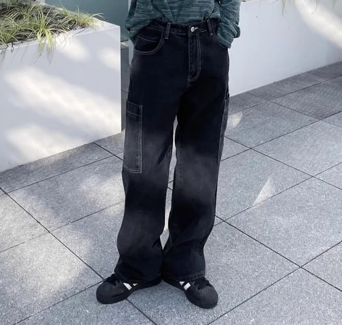 퍼스텝 흑청 카고 데님 팬츠 상품이미지2