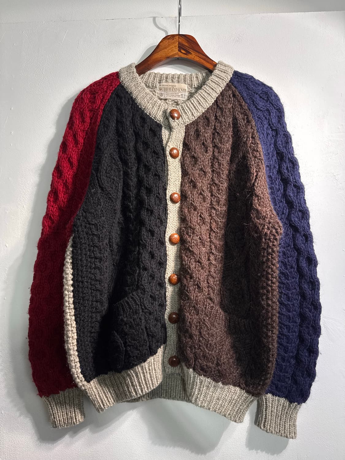 WEBB HANDKNIT 웹 헤비울 핸드니트 울100 가디건 M C506 상품이미지1