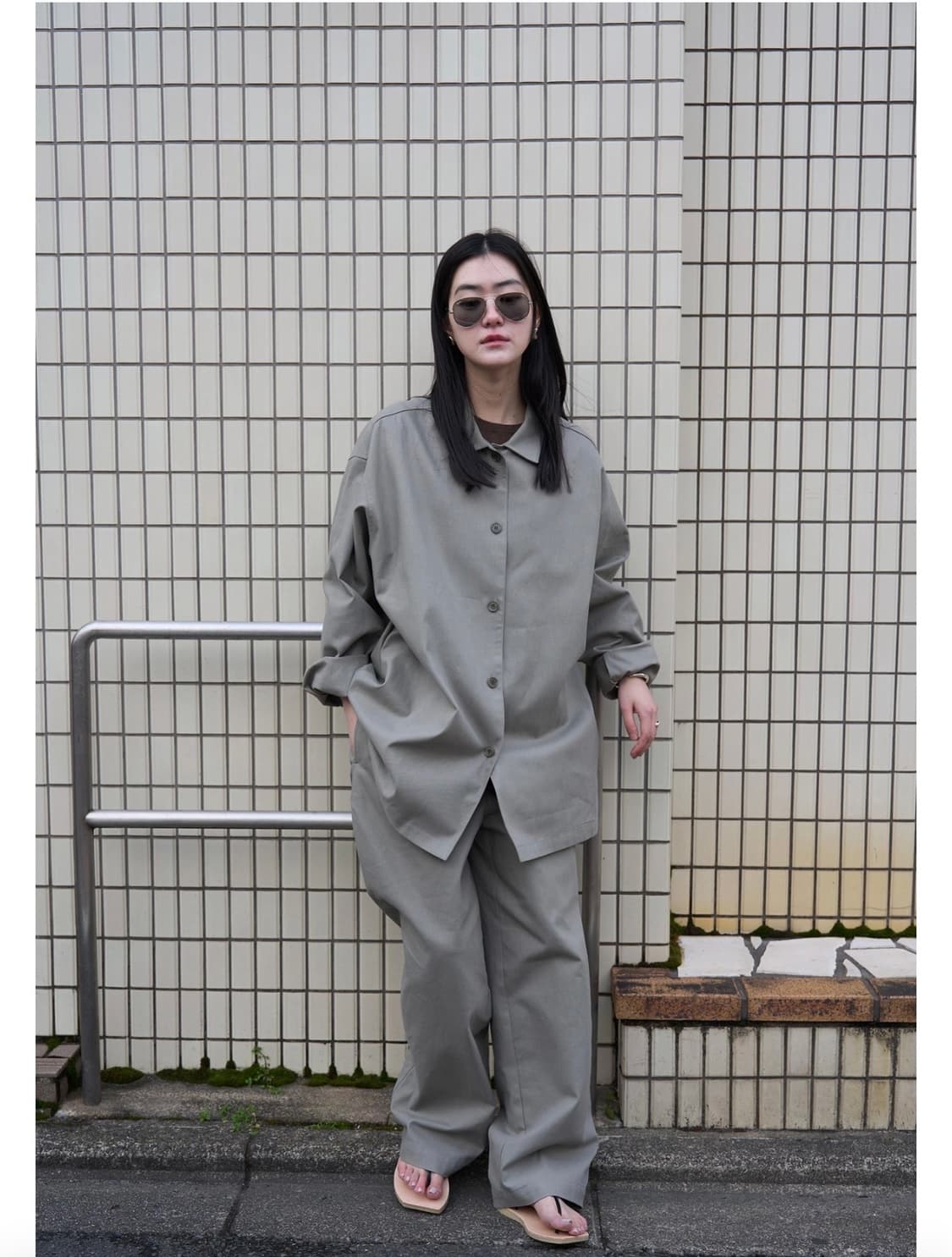 악토브헤 / Cotton shacket / Sage Gray 상품이미지1