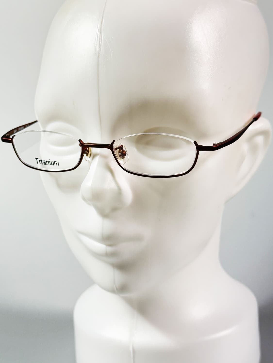 ZOFF 브라운 티타늄 스퀘어 역반무테 메탈 빈티지 안경 상품이미지8