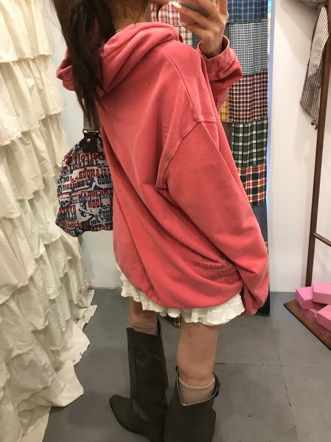 스투시 핑크 후드티 상품이미지6