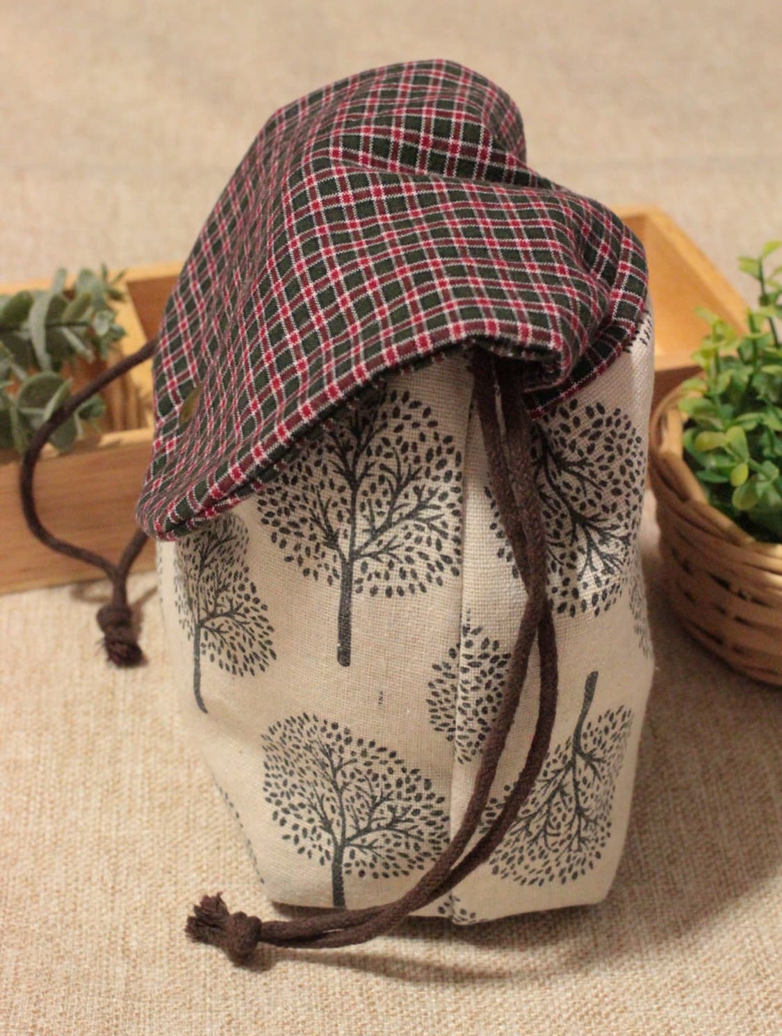 핸드메이드 나무무늬 스트링 파우치 상품이미지9