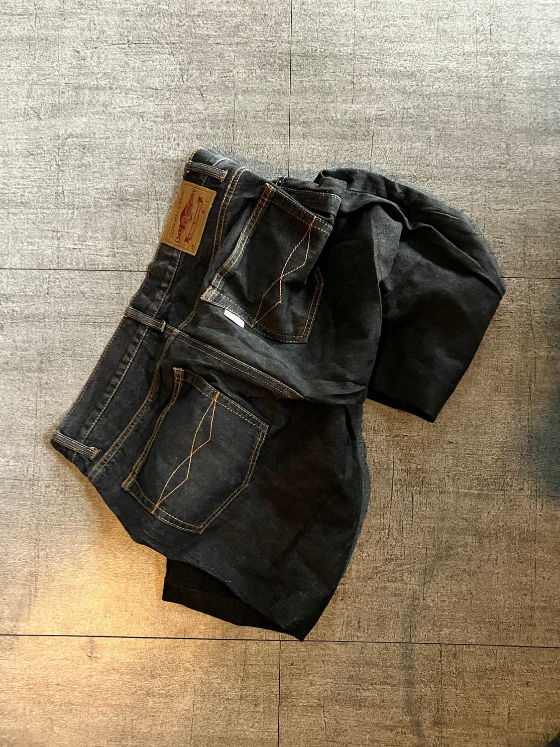 일본빈티지 Bcfactory 핀터깔y2k 보헤미안스트릿 워시드데님팬츠 상품이미지2