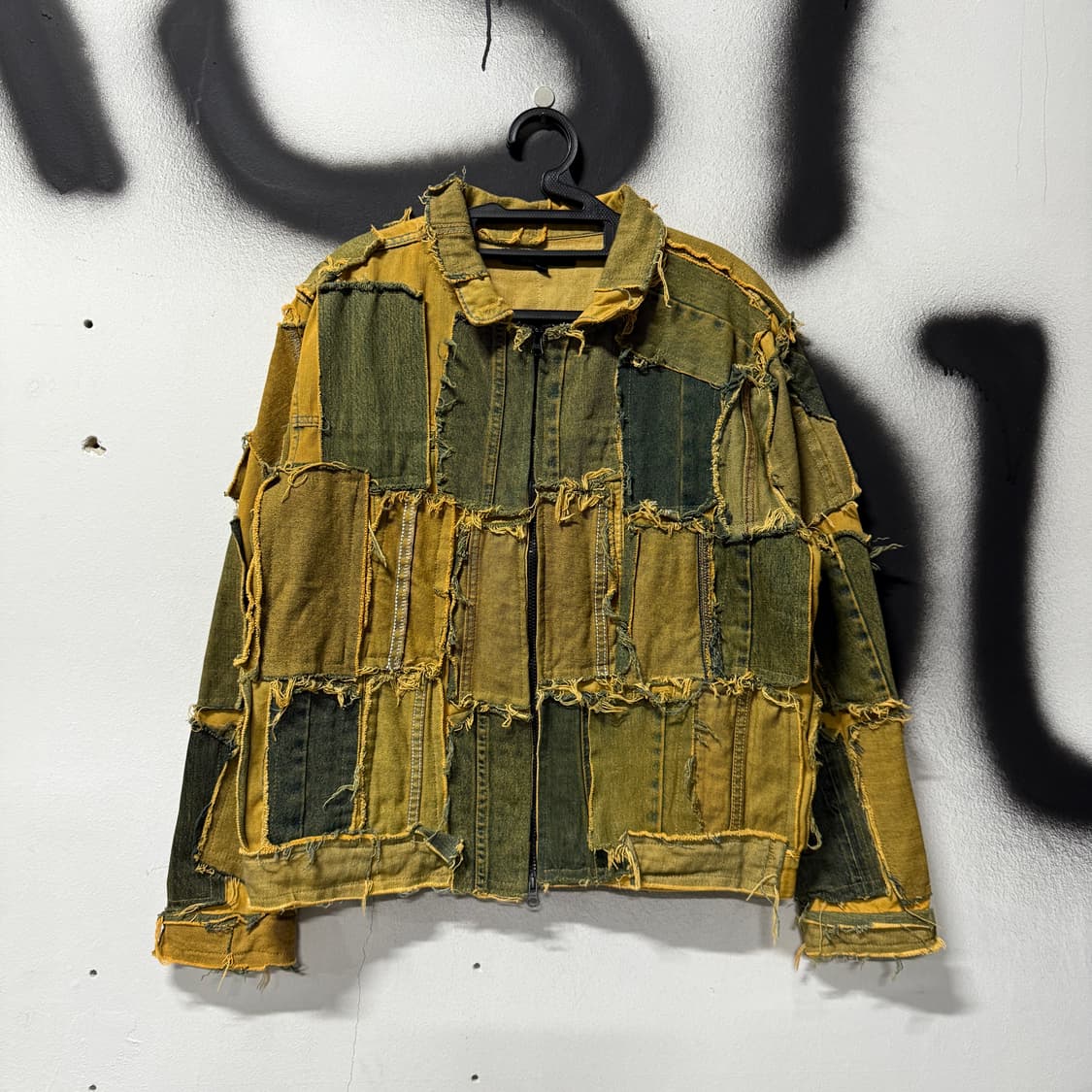 VTG 빈티지 디스트로이드 데미지 패치워크 투웨이 데님 자켓 상품이미지1