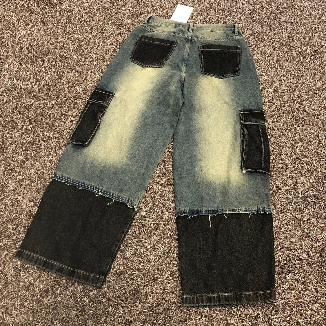 새상품 트릴리온 컬러 블록 카고 벌룬 데님 팬츠 상품이미지5