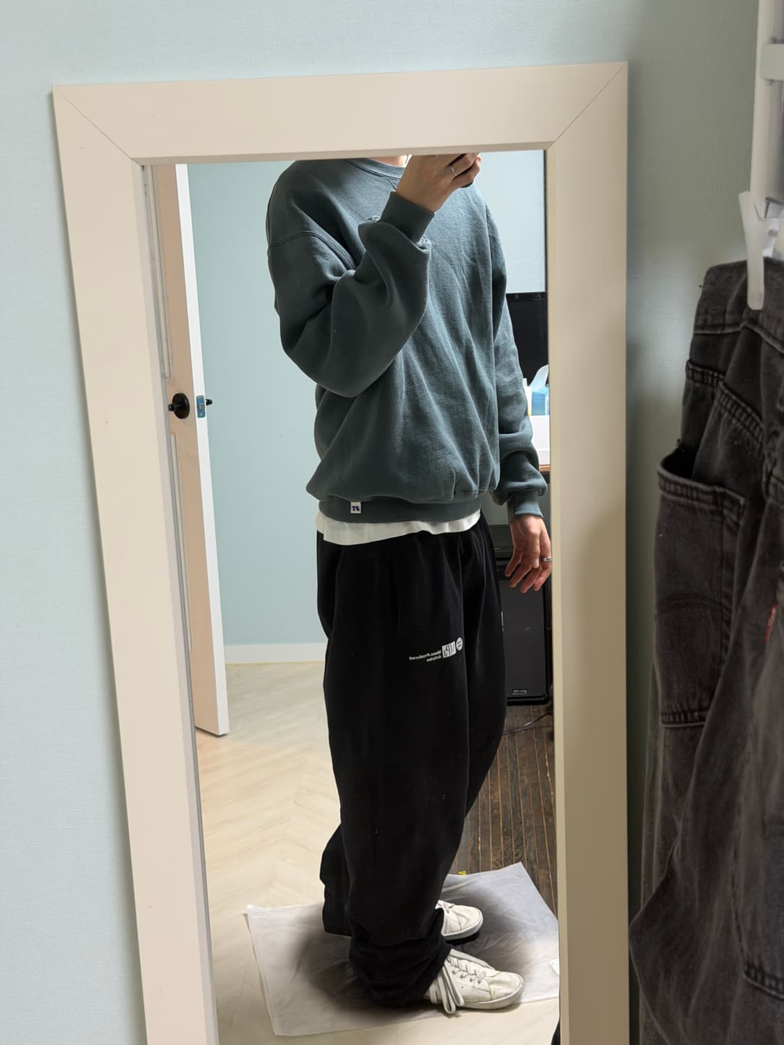 90s 빈티지 러셀 맨투맨  그린(L) 상품이미지9