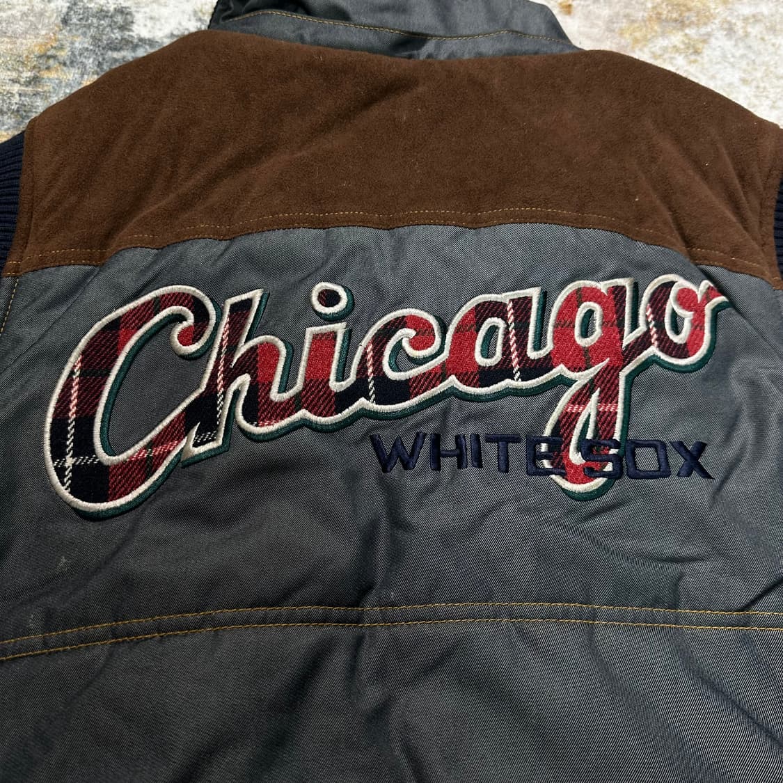 MLB 시카고 화이트삭스 스웨이드배색 패딩조끼 상품이미지5