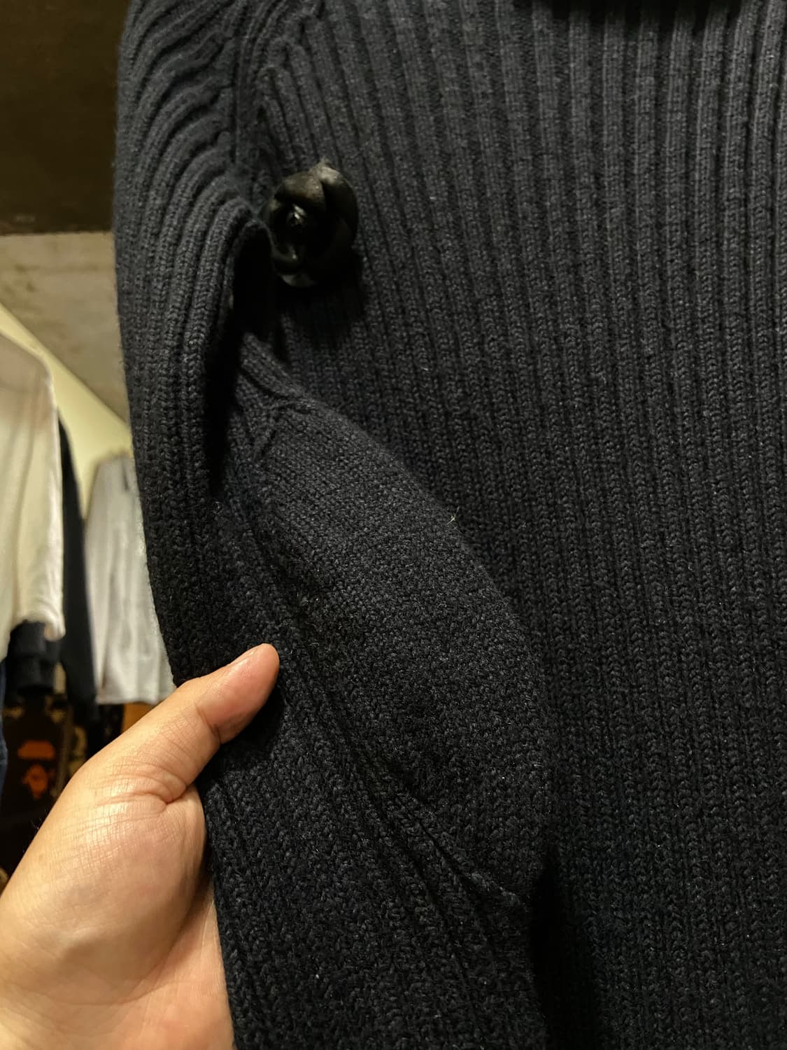 Yohji Yamamoto 요지야마모토 플라워 브로치 골지 니트 상품이미지4