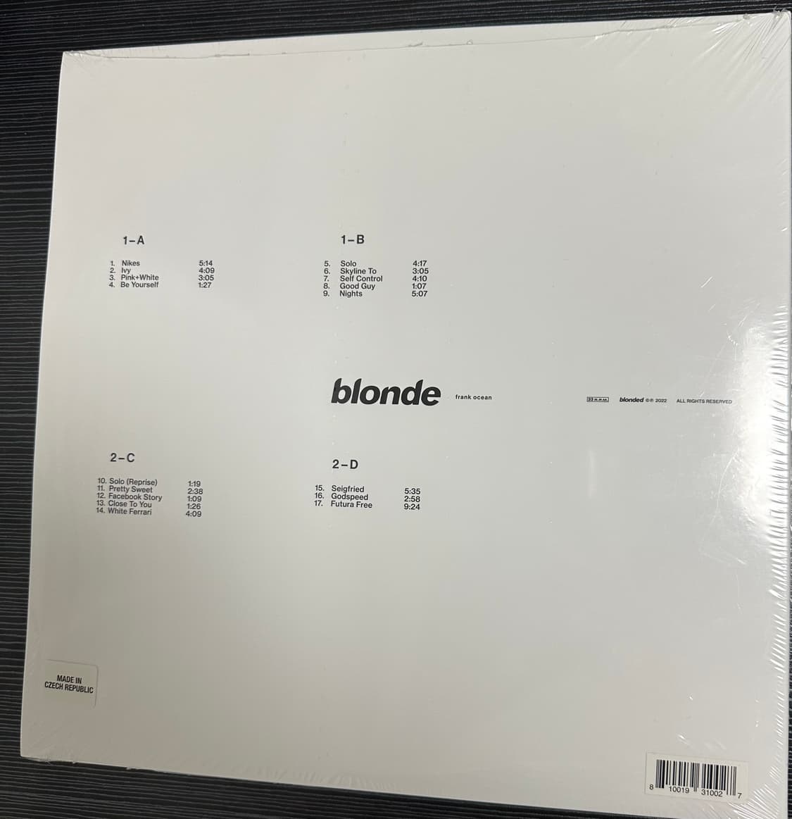 Blonde lp 미개봉 상품이미지2