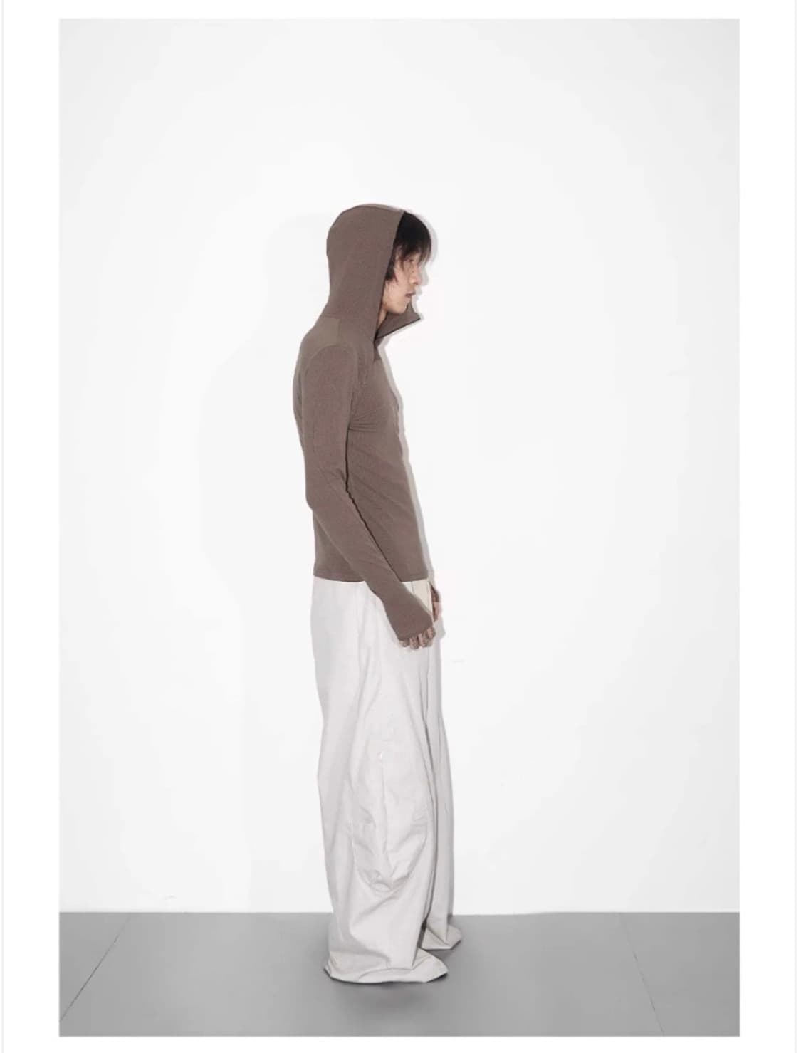 Bevan up - 3D cut pleated hooded shirt 상품이미지4