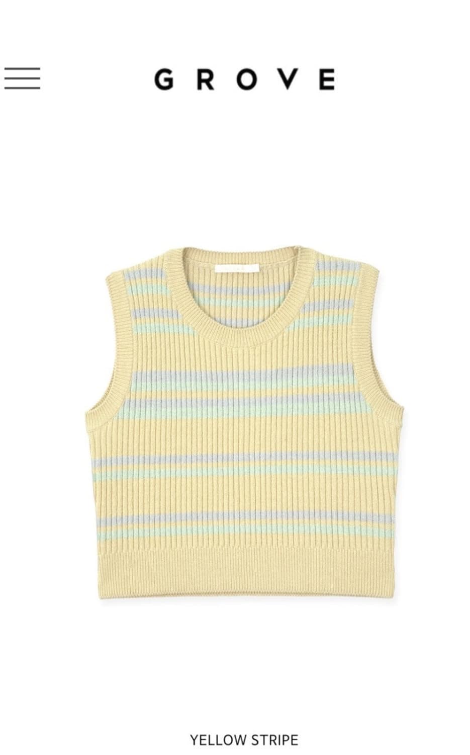 그로브스토어 배색 골지 니트 베스트 조끼 F 상품이미지2