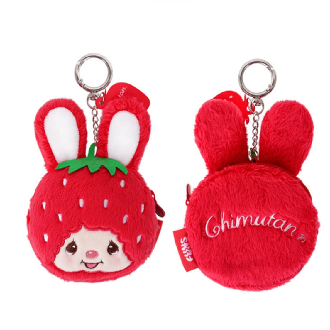 몬치치 딸기 치무탄 얼굴 파우치 키링 상품이미지1