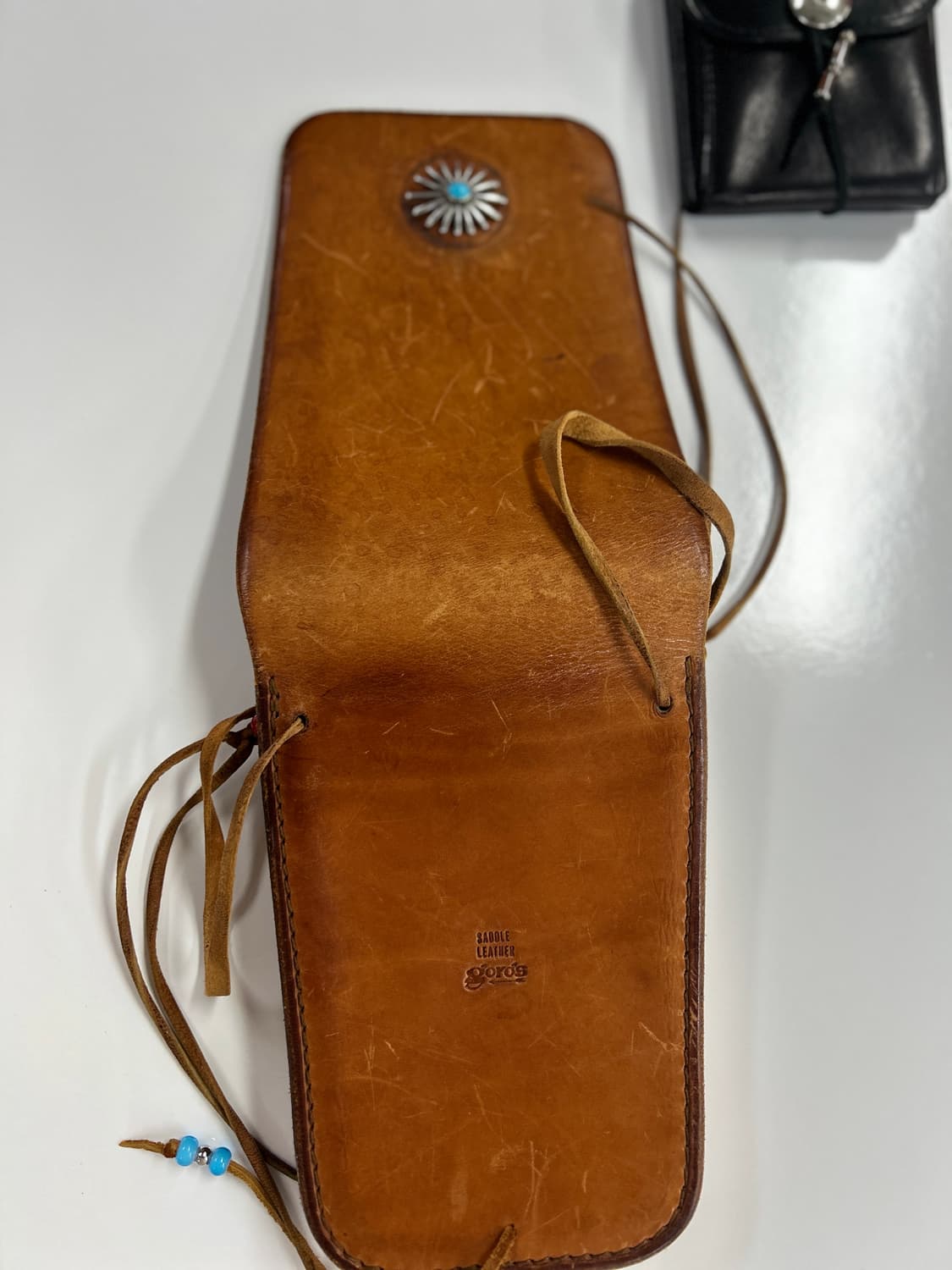 goros 고로스 네츄럴 새들레더 성게 터키석 콘초 웨이스트백 상품이미지7