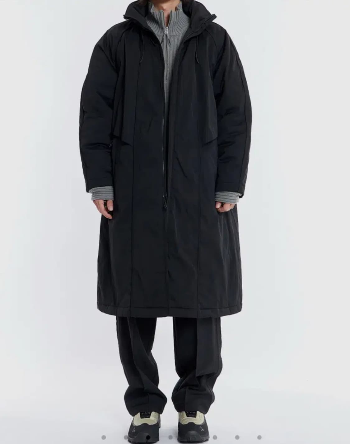새상품(L)언어펙티드 파라슈트 코트 블랙 상품이미지5