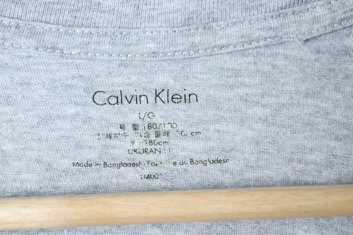 (L-XL) 캘빈클라인 반팔 티셔츠 그레이 무지 기본-H30086 상품이미지6