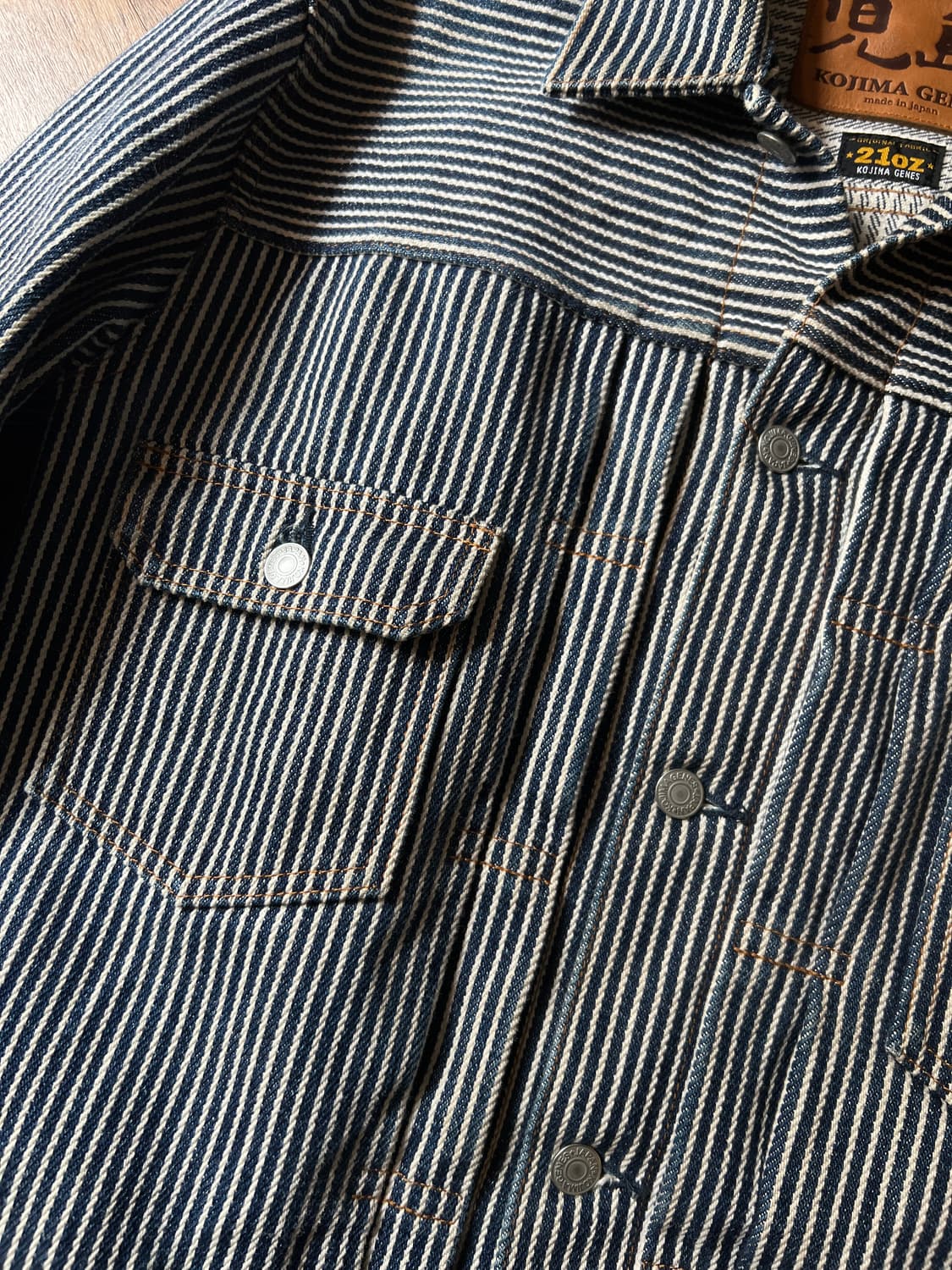 [L]코지마진즈 재팬메이드 21oz 히코리 2세대 데님 트러커 자켓 상품이미지3