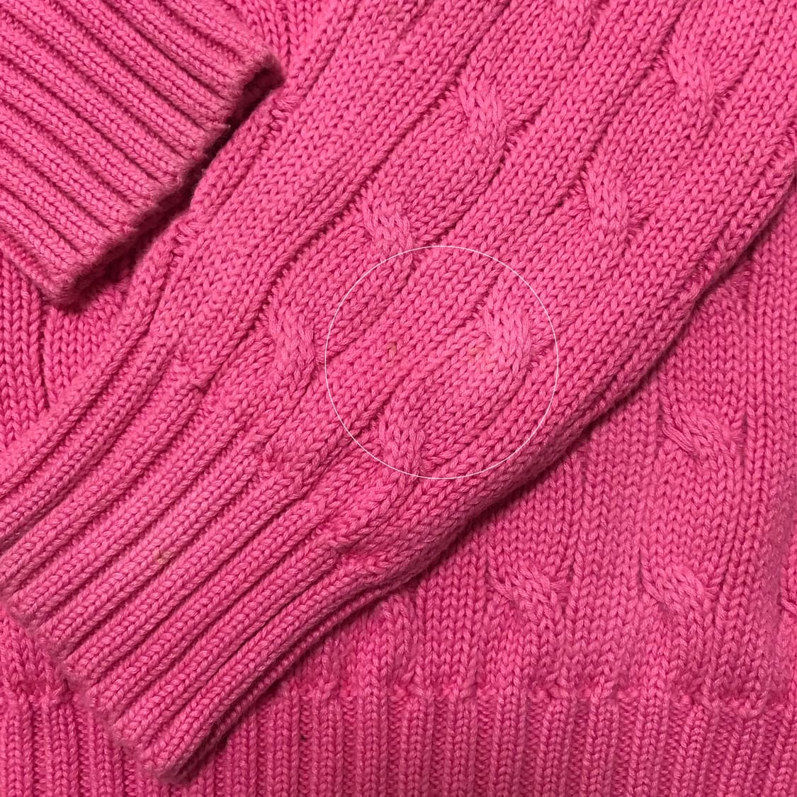 폴로 랄프 로렌 스포츠 브이넥 케이블 니트 핑크 상품이미지7