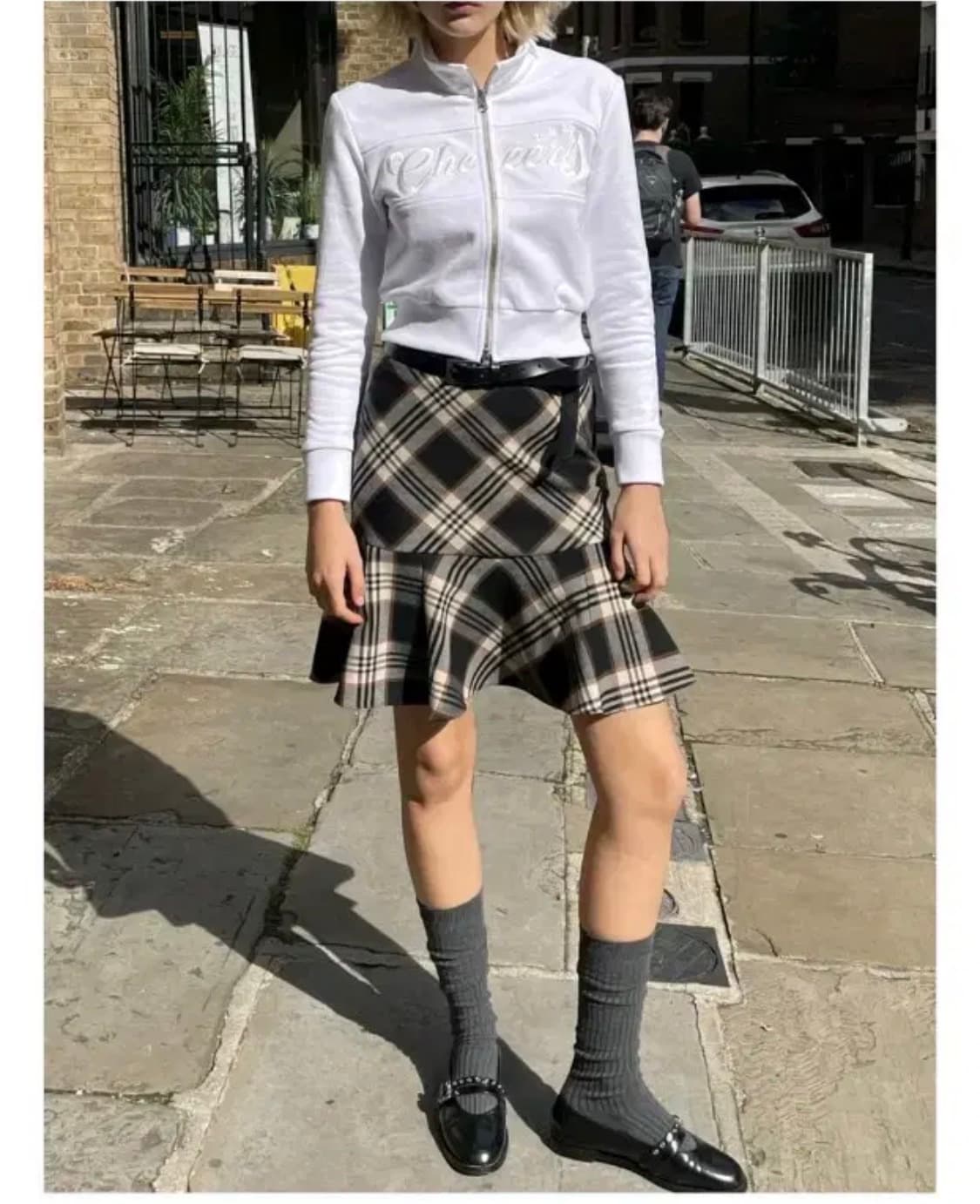 디망쉬 체크 플레어 스커트 s 상품이미지1