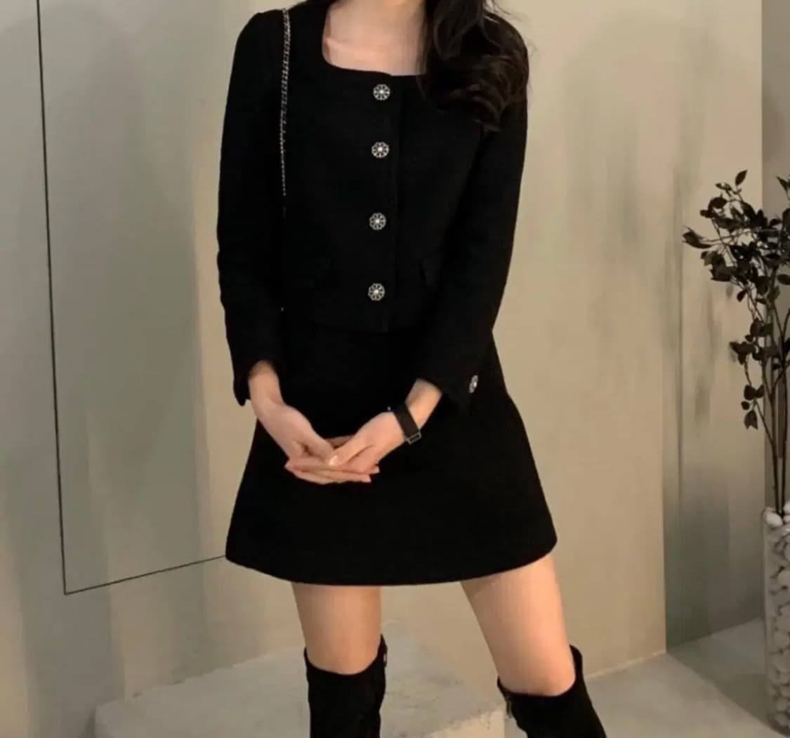 르플레인 코코 트위드 셋업 자켓+치마 세트 사이즈2 상품이미지3